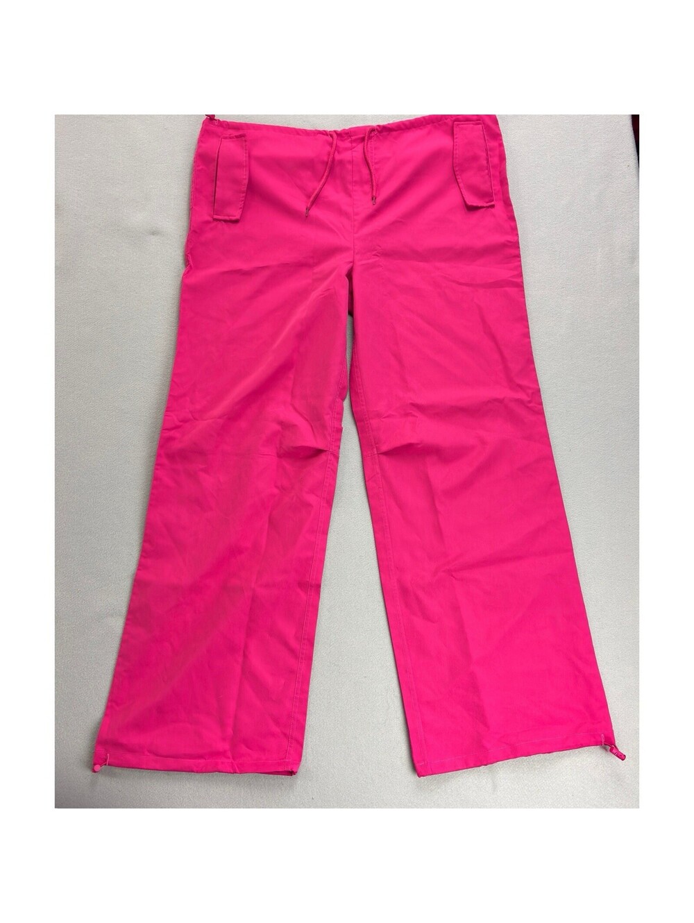 Womens Pants Large Hot Pink Parachute Casual Streetwear, Measurements in photos